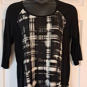 db Established 1962 Black & White Blouse